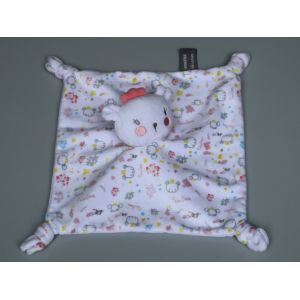 Doudou ours plat Orchestra blanc rose princesse - Occasion