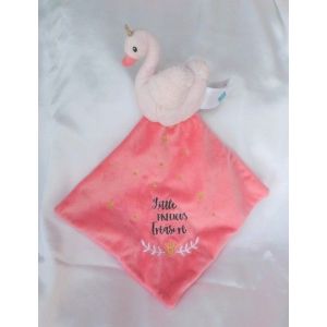 Doudou Peluche Plat Cygne Rose Little Precious Treasure Etoiles Tex Baby - Occasion