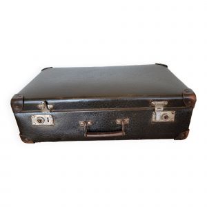 Valise ancienne en carton marron - Occasion