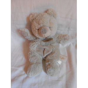 Doudou Pantin Babynat Baby Nat Ours Ourson Croix Nombril Bear Gris Calin 25cm Bn562 Bn 562 - Occasion