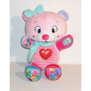peluche interactive ours ninon rose parle en francais lumineuse sonore clementoni 34cm - Occasion