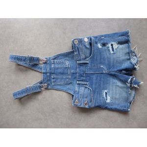 Salopette Courte En Jean Brut "Used" H&m - 5 Ans - Occasion