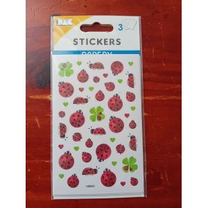 Stickers 3 Planches - Coccinelles Et Trèfles - Occasion