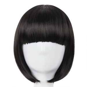 Perruque Brune Courte Carré Plongeant Taille Standard + Filet - Occasion