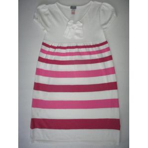 Robe Style Marin Rayée Blanc Rose Cyrillus 10 Ans - Occasion