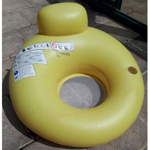 Bouée De Piscine Jaune Avec Porte Gobelet - Diamètre 110cm - Diamètre Boudin 25cm Et 40cm À La Têtière - Occasion
