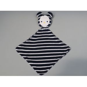 Doudou Ours Plat Bleu Blanc Obaïbi - Occasion