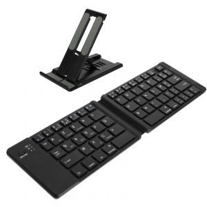 Mini Clavier Bluetooth AZERTY, Android, iOS et Windows, Support inclus - Occasion