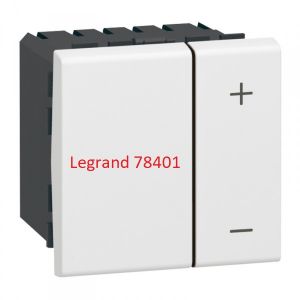 Interrupteur variateur Legrand Mosaic - 2 mod - sans neutre - 2 fils - 400 W - blanc - Occasion