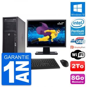 PC Tour HP WorkStation Z220 Ecran 22" G2020 RAM 8Go Disque 2To Windows 10 Wifi - Occasion