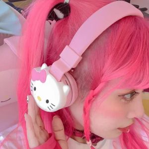 Hello Kitty-&Eacute;couteurs st&eacute;r&eacute;o sans fil Bluetooth avec micro, casque de dessin anim&eacute;, casque d'anime, ensembles de sauna, mignon, mode, Hottie, Y2K, cadeaux 1 - Occasion