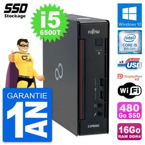 Mini PC Fujitsu Esprimo Q956 Intel i5-6500T RAM 16Go SSD 480Go Windows 10 Wifi - Occasion