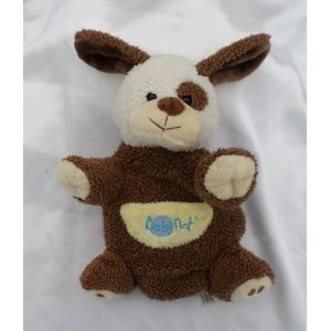 Doudou Peluche Plat Marionnette Chien Marron Blanc BabyNat - Occasion