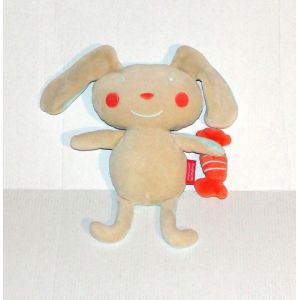 Doudou Lapin Beige Bleu Pouet Bonbon A La Main Du Pareil Au Même Dpam - Occasion