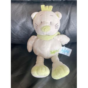 Doudou peluche chat baby nat vert 27cm - Occasion