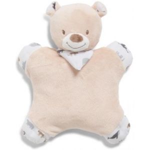 Doudou Ours Beige Semi Plat Bout'chou Grelot - Occasion