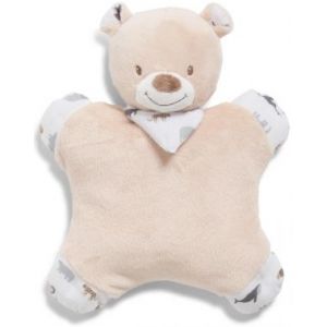 Doudou Ours Beige Semi Plat Bout'chou Grelot - Occasion