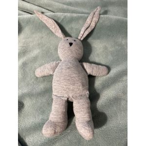 Peluche Doudou Lapin Petit Bateau Gris Clair - Occasion