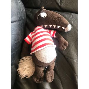Peluche Le Loup Auzou T-Shirt Rayé Rouge P'tit Loup Gris 25 C - Occasion