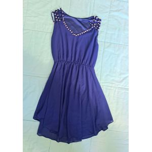 Robe Princesse Bleu Roi &Agrave; Volant Avec Strass Brillant Perles Cristal Robe De Soir&eacute;e Cocktail Danse Femme 36 - - Et Soigne - Occasion