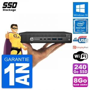 Ultra Mini PC HP 800 G2 DM Pentium G4400T RAM 8Go SSD 240Go Windows 10 Wifi - Occasion