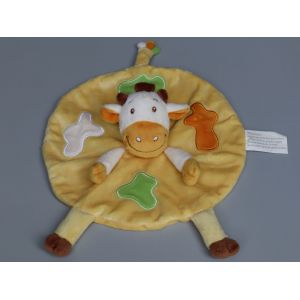 Doudou Vache Plat Jaune Orange Vert Kimbaloo - Occasion