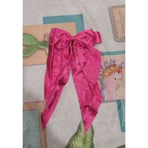 Barette Cheveux Noeud Satin Rose Fushia Xxl ! Neuf ! - Occasion