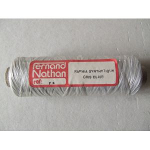 Bobine De 50 Grs De Raphia Synthetique Gris Clair Nathan - Occasion