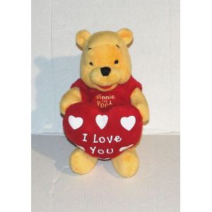 doudou winnie l&#39;ourson coeur rouge i love you disney peluche ours nicotoy - Occasion