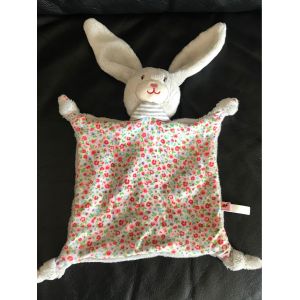 Coppenrath Verlag Lapin Gris Plat Doudou En Peluche Baby Glück - Multi-Couleur Fleurs Rose Et Bleu 24cm - Occasion