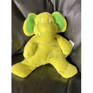 Doudou &eacute;l&eacute;phant jaune vertCollection vert jaune billes 18cm tiamo - Occasion