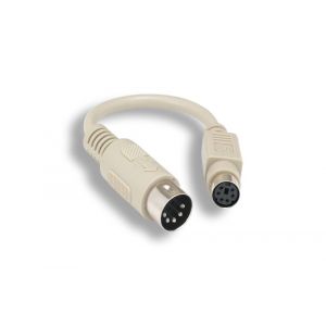 CABLE ADAPTATEUR CLAVIER INFORMATIQUE FICHE MALE DIN 5 BROCHES / FICHE FEMELLE PS/2 - Occasion