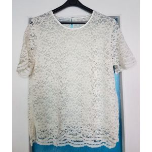 La Boutique  Top Blouse En Dentelle Écru Crème Ivoire T44fr - Occasion