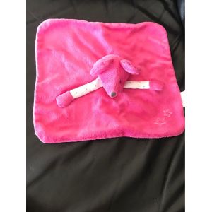 Doudou Plat Souris Rose Fushia Obaibi Etoiles 23*23cm - Occasion