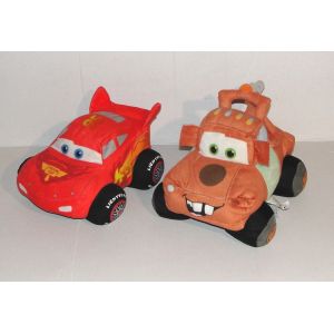 Peluche Cars Disney Lot 2 Doudou Roue Larges Flash Mc Queen Et Martin La Depanneuse - Occasion