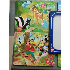 Puzzle Disney Édition Nathan 22 Pièces "Bamby" Et "Dingo Et Mickey, Minnie Et Pluto À La Chasse" Le Lot De 2 - Occasion