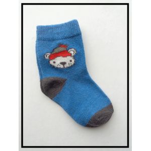 Paire De Chaussettes Neuves - Bleu Roi Gris Foncé Anthracite - Mixte Pour Bébé Fille Ou Garcon Garçon Enfant - Bleues Grises Motif Ours Ourson Nounours Bonnet Rouge - 17 / 19 = De 6 / 9 Mois À 12 Mois - Occasion