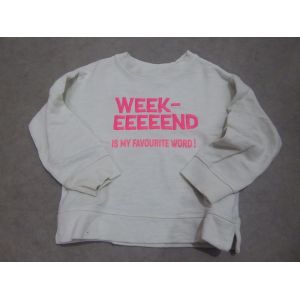 Sweat Écru/Rose Fluo Brodé Zara - 5 Ans - Occasion