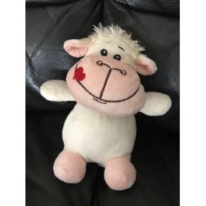 Doudou Peluche Mouton Agneau Blanc Bouche Coeur Ootb 17cm - Occasion