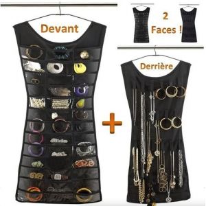Robe Porte Bijoux - Organisateur de Rangement Suspendu Avec Poches Transparentes | Noir - Occasion