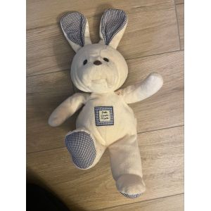 Peluche doudou lapin petit coquin malin nounours passeport tendresse vichy bleu beige blanc - Occasion