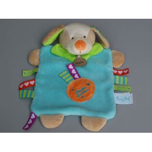 Doudou Chien Plat Bleu Vert Baby Nat - Occasion