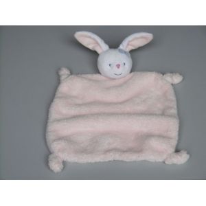 Doudou Lapin Plat Rose Noeud Bleu Kimbaloo - Occasion