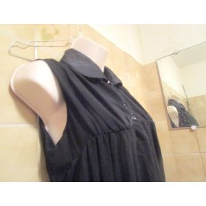 Robe Ou Tunique Longue Noir, Voile Transparent, Ceinture, Élégante, Cool Girl, T. 36 - Occasion