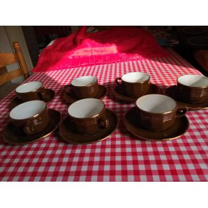 Service &Agrave; Caf&eacute; Nescaf&eacute; Cappuccino &iquest; Porcelaine Yves Deshouli&egrave;res - Occasion