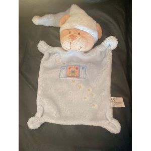 Doudou Ours Plat Bleu Fenêtre Lune Etoile NICOTOY SIMBA TOYS 20cm - Occasion