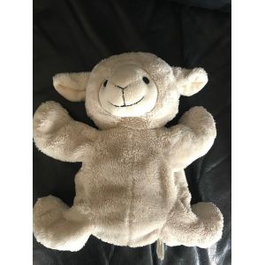 Doudou Peluche Mouton Agneau Beige Billes 24cm - Occasion