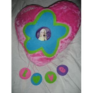 Coussin Coeur Rose Barbie - Occasion