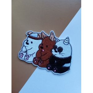 Ecusson Thermocollant Patch Brodé We Bare Bears We Baby Bears Grizzly Panda Polaire - Occasion