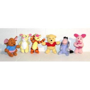 peluche winnie et ses amis lot 6 doudou tigrou winnie porcinet bourriquet petit gourou et coco lapin - Occasion
